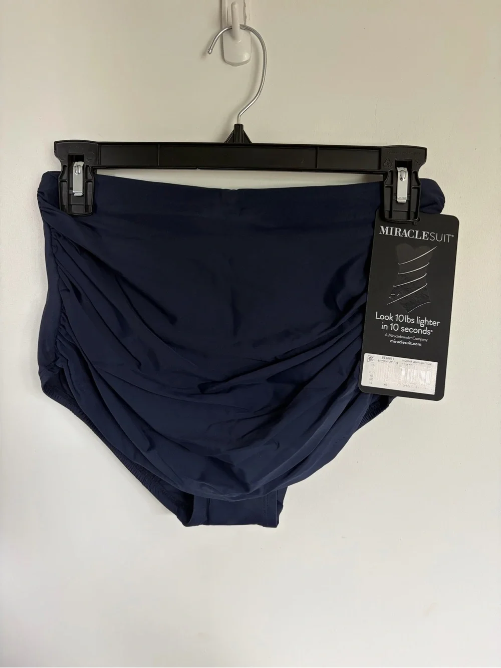 Miraclesuit Navy Ruched High-Waist Swim Bottoms